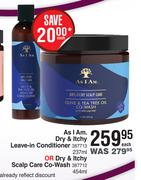 As I Am.Dry & Itchy Leave In Conditioner 237ml Or Dry & Itchy Scalp Care Co Wash 454ml-Each