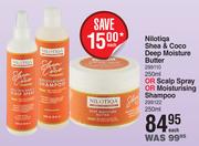 Nilotiqa Shea & Coco Deep Moisture Butter 250ml Or Scalp Spray Or Moisturising Shampoo 250ml-Each