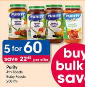 Purity 4th Foods Baby Foods-5x250ml