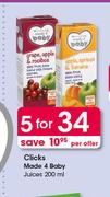 Clicks Made 4 Baby Juices-5 x 200ml
