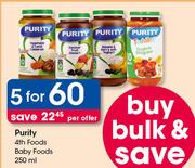Purity 4th Foods Baby Foods-5 x 250ml
