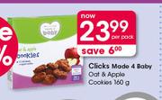 Clicks Made 4 Baby Oat & Apple Cookies-160g Per Pack