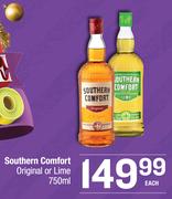 Southren Comfort (Original Or Lime)-750ml Each