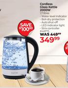 Elektra Cordless Glass Kettle 2000W 1.7L