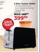 Elektra 2 Slice Toaster 850W