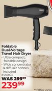 Wahl Foldable Dual Voltage Travel Hair Dryer