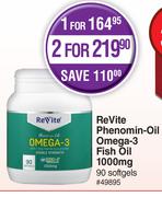 Revite Phenomin Oil Omega-3 Fish Oil 1000mg 90 Softgels-For 2