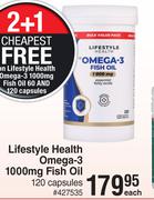 Lifestyle Health Omega-3 1000mg Fish Oil 120 Capsules-Each