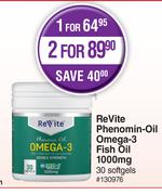 Revite Phenomin Oil Omega-3 Fish Oil 1000mg 30 Softgels-For 2