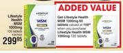 Lifestyle Health MSM 1000mg 120 Tablets