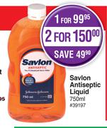 Savlon Antiseptic Liquid-For 2 x 750ml