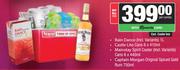 Rain Dance 1L +Castle Lite Cans 6x410ml +Mainstay Cooler Cans 6x440ml +Captain Morgan Spcd Rum 750ml