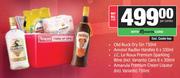 Old Buck Gin 750ml +Amstel Handies 6x330ml +JC Le Roux Sprk Wine Cans 6x300ml +Amarula Liqueur 750ml