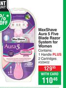 Max Shave Aura 5 Five Blade Razor System For Women