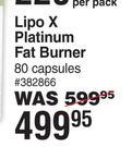 Lipo X Platinum Fat Burner 382866-80 Capsules