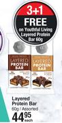 Youthful Living Layered Protein Bar Assorted-60g Each