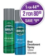 Brut Deodorant Spray Assorted-120ml