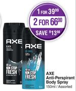 Axe Anti Perspirant Body Spray Assorted-150ml