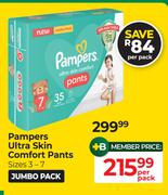 Pampers Ultra Skin Comfort Pants (Sizes 3-7)-Per Pack