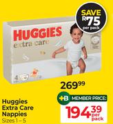Huggies Extra Care Nappies (Sizes 1-5)-Per Pack