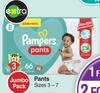 Pampers Jumbo Pack Pants Sizes 3-7-For 1