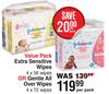 Johnson's Value Pack Extra Sensitive Wipes 4 x 56 Wipes Or Gentlw All Over Wipes 4 x 72 Wipes-Per Pa