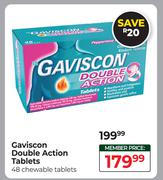 Gaviscon Double Action Tablets 48 Chewable Tablets