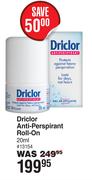 Driclor Anti-Perspirant Roll-On Assorted-20ml Each