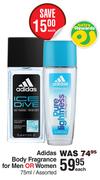 Adidas Body Fragrance For Men Or Women Assorted-75ml Each