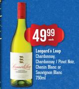 Leopard's Leap Chardonnay, Chardonnay/Pinot Noir, Chenin Blanc Or Sauvignon Blanc-750ml Each