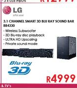 LG 3.1 Channel Smart 3D Blu-Ray Sound Bar BB4330