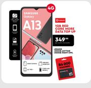 Samsung Galaxy A13 4G-On 1GB Red Core More Data Top Up