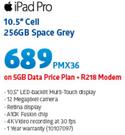 Apple iPad Pro 10.5" Cell 256GB Space Grey-On 5GB Data Price Plan + R218 Modem