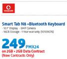 Vodacom Smart Tab N8 + Bluetooth Keyboard-On 2GB + 2GB Data Contract