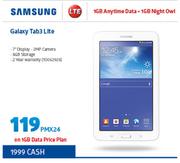 Samsung LTE Galaxy Tab3 Lite-On 1GB Data Price Plan