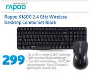 Rapoo X1800 2.4GHz Wireless Desktop Combo Set Black