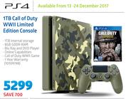PS4 1TB Call Of Duty WWII Limited Edition Console