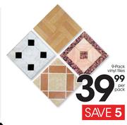 9 Pack Vinyl Tiles-Per Pack