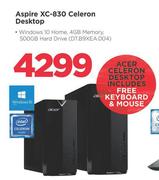 Aspire XC-830 Celeron Desktop Including Keyboard & Mouse DT.B9XEA.004