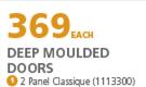 Swartland Deep Moulded Door (2 Panel Classique)-Each