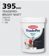 Plascon Tradepro Bright Mat (White) 1292174-20Ltr