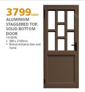Aluminium Staggered Top, Solid Bottom Door 1313976-900 x 2100mm Each