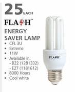 Flash Energy Saver Lamp CFL 3U-Each