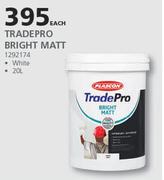 Plascon 20Ltr Tradepro Bright Matt White-Each