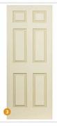 Swartland Deep Moulded Doors 6 Panel Colonist-813 x 2032mm Each