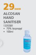Alcosan Hand Sanitiser 70% Isopropyl 1335580-50ml Each