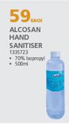 Alcosan Hand Sanitiser 70% Isopropyl 1335723-500ml Each