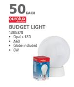 3Eurolux Budget Light 1305378-Each