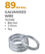 Galvanised Wire 3.15mm 1022446-5Kg Per Roll