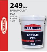 Plascon Paramount PVA (White) 1000159-20Ltr 